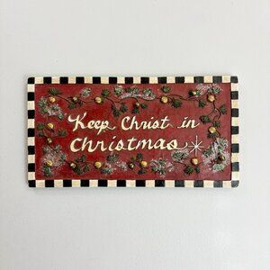 PENNY LANE Keep Christ In Christmas Holiday Wall Plaque Sign Faith Farmhouse